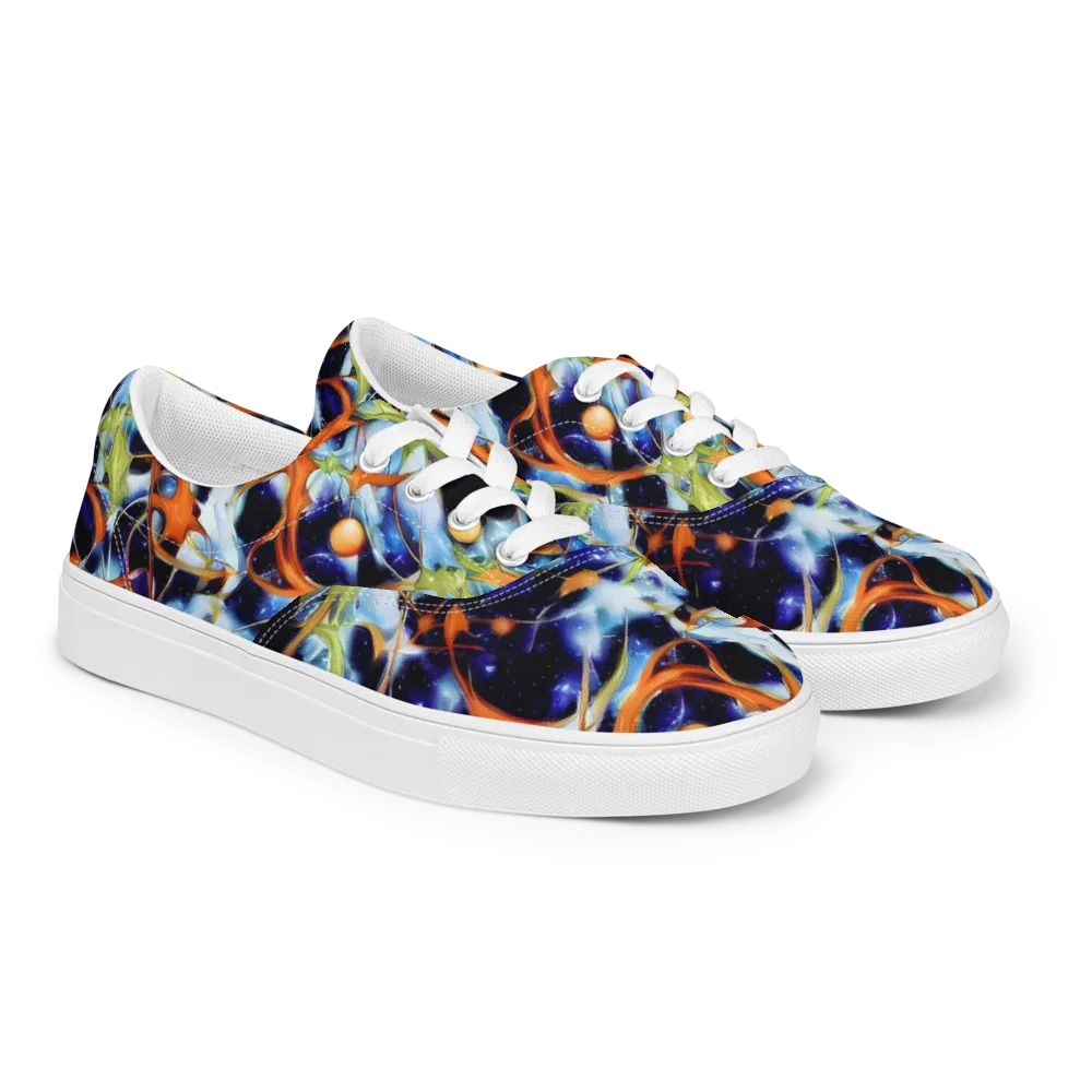 Astral Citrus on Men's Lace-Up Canvas Shoes — Right Front