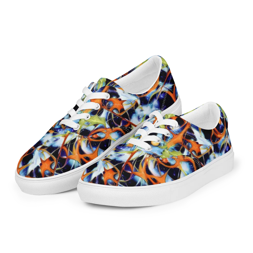 Astral Citrus on Men's Lace-Up Canvas Shoes — Left Front