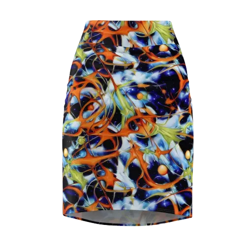 Astral Citrus on a Pencil Skirt