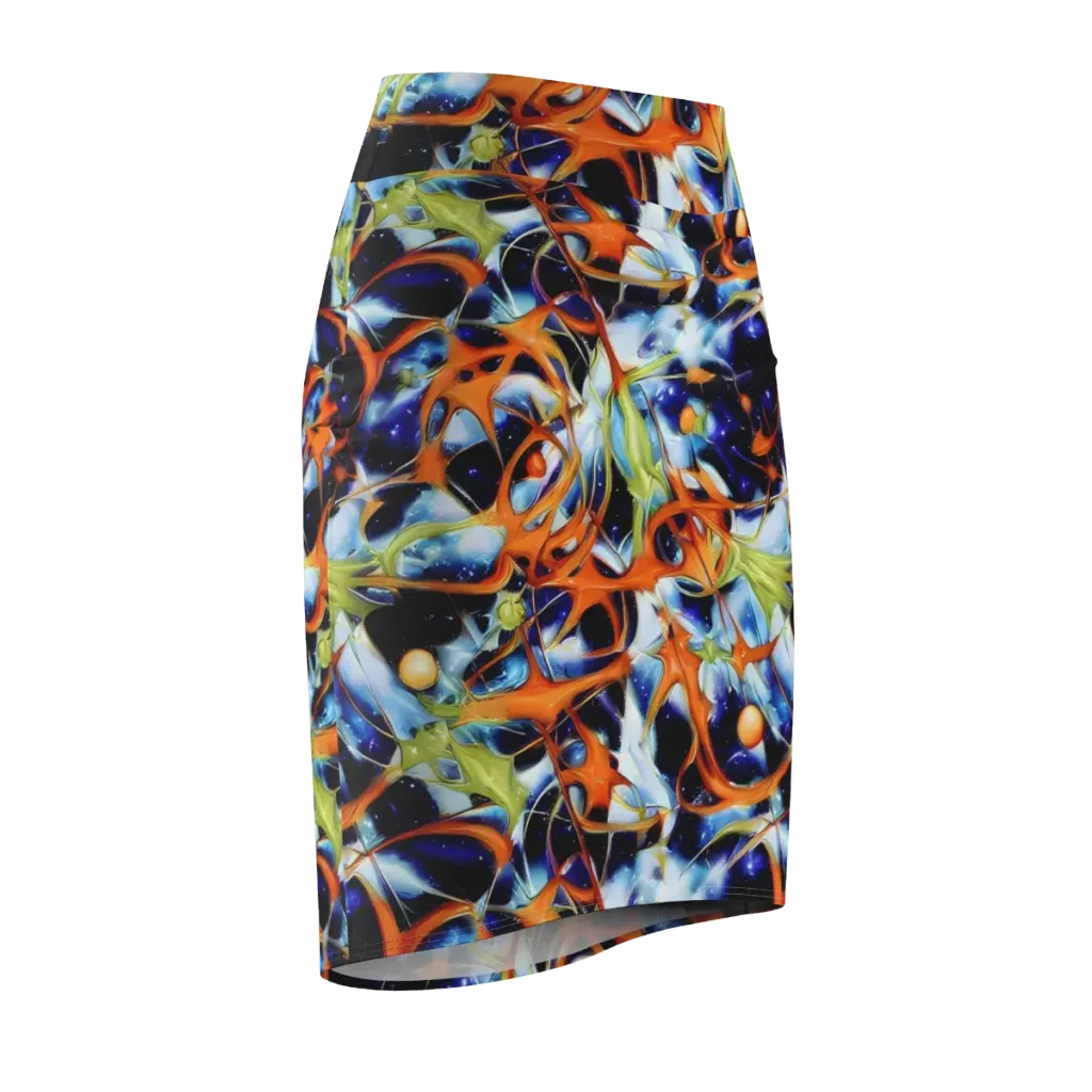 Astral Citrus on Pencil Skirt — Front Side