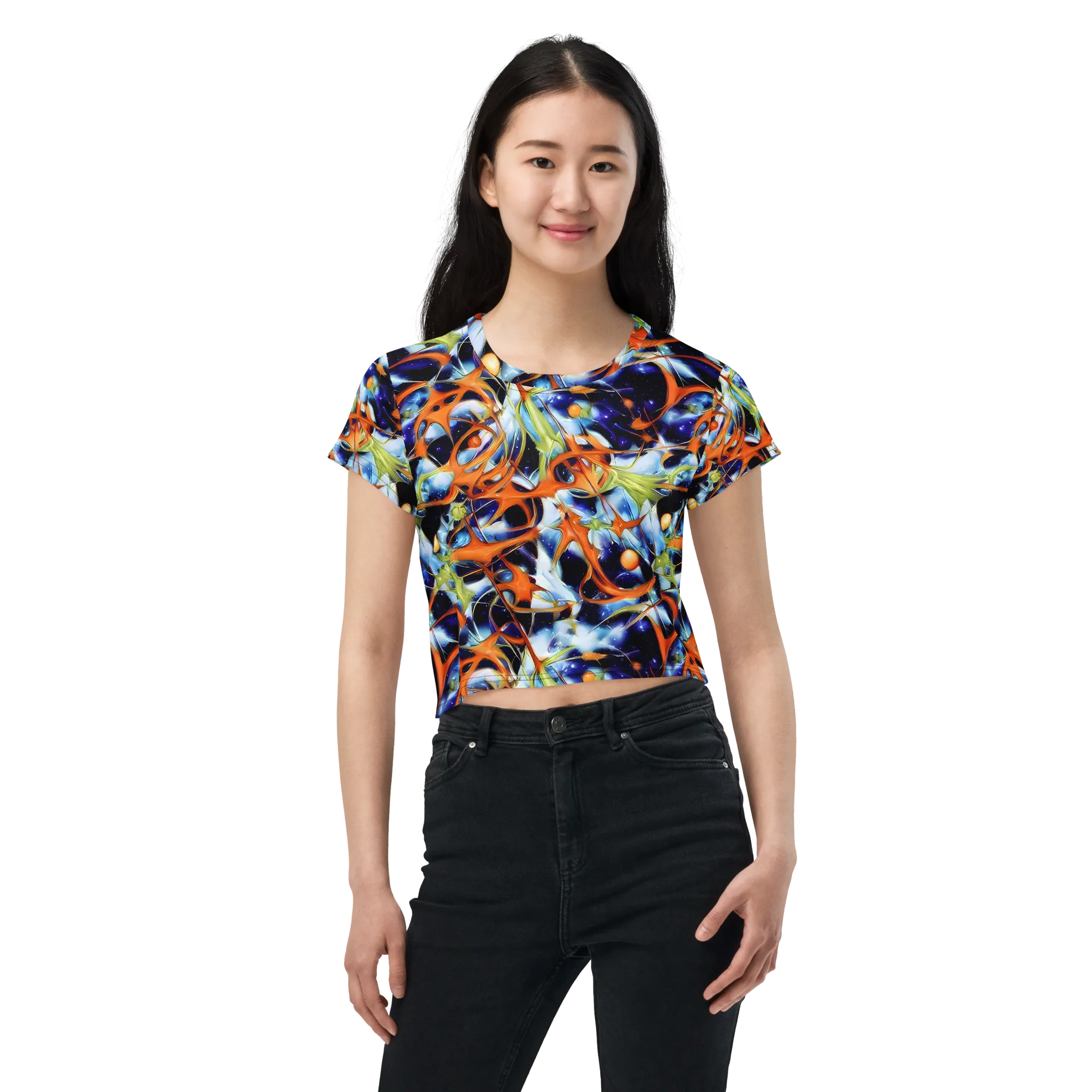 Astral Citrus on Crop Tee — Front