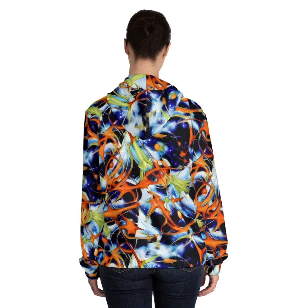 Astral Citrus on Women's Full-Zip Hoodie — Back On Person