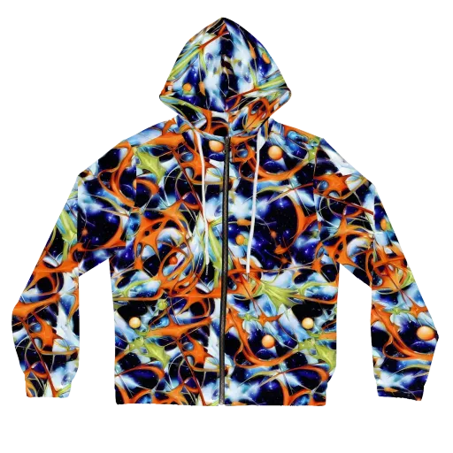 Astral Citrus on a Women's Full-Zip Hoodie
