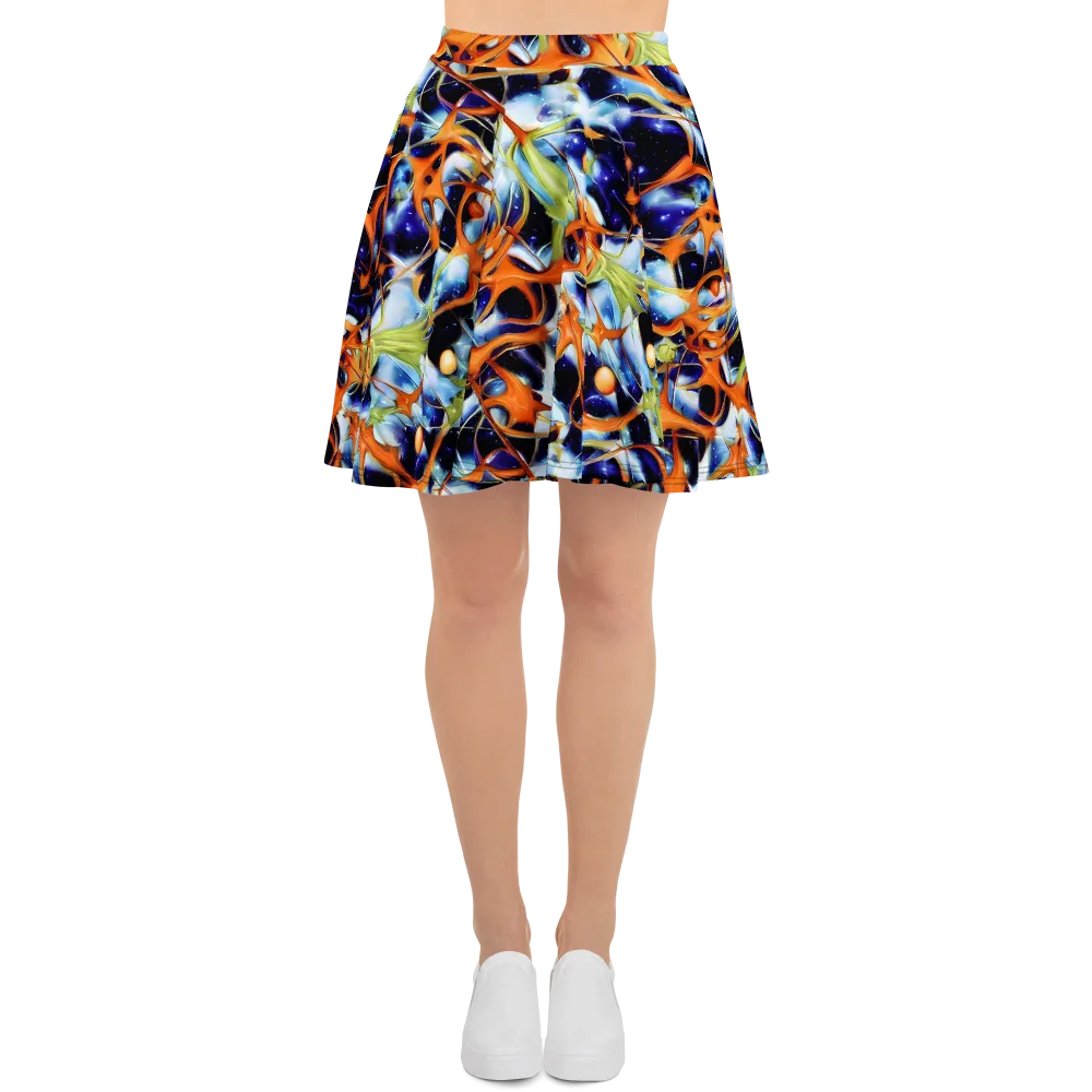 Astral Citrus on Skater Skirt — Front