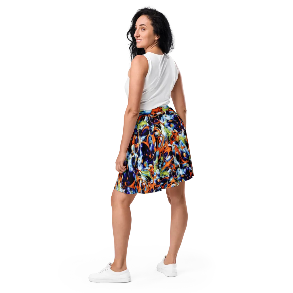 Astral Citrus on Skater Skirt — Back