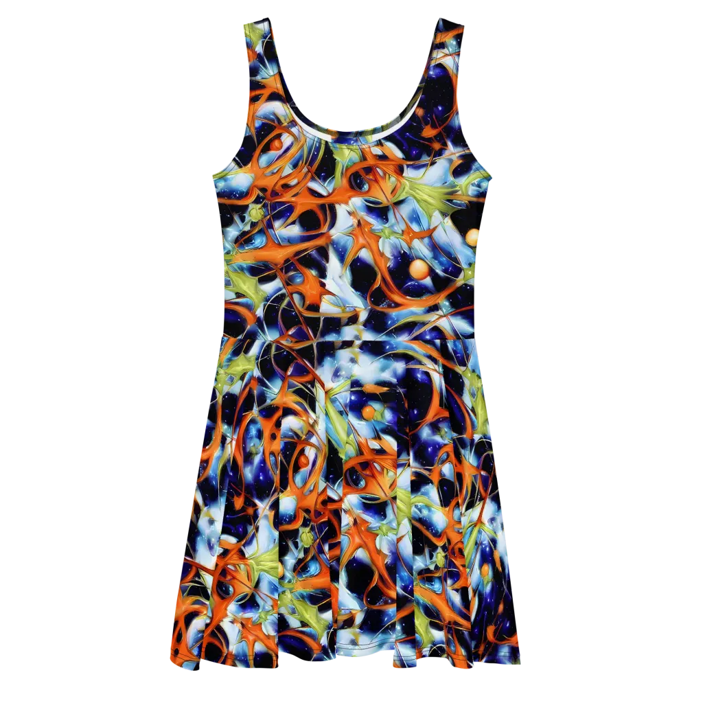 Astral Citrus on Skater Dress — Front