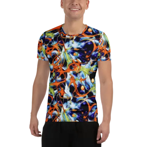 Astral Citrus on a Men's Athletic T-Shirt