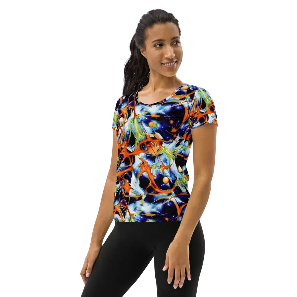 Astral Citrus on Women's Athletic T-Shirt — Left