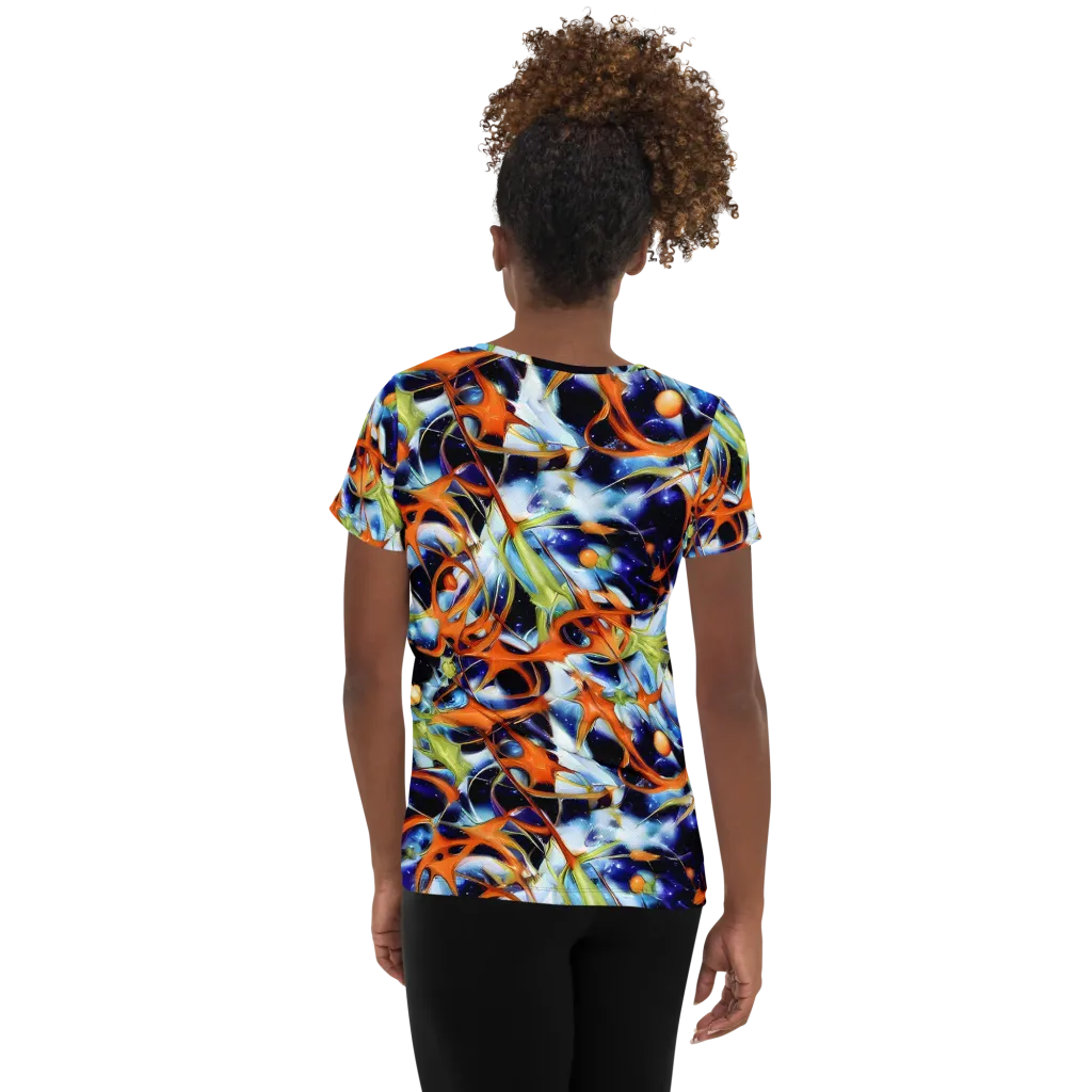 Astral Citrus on Women's Athletic T-Shirt — Back