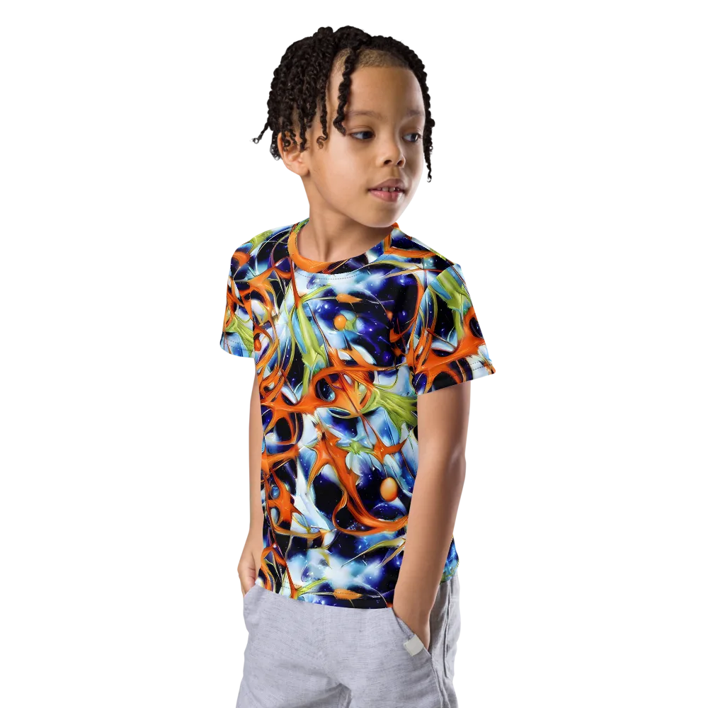 Astral Citrus on Kids Crew Neck T-Shirt — Left Front