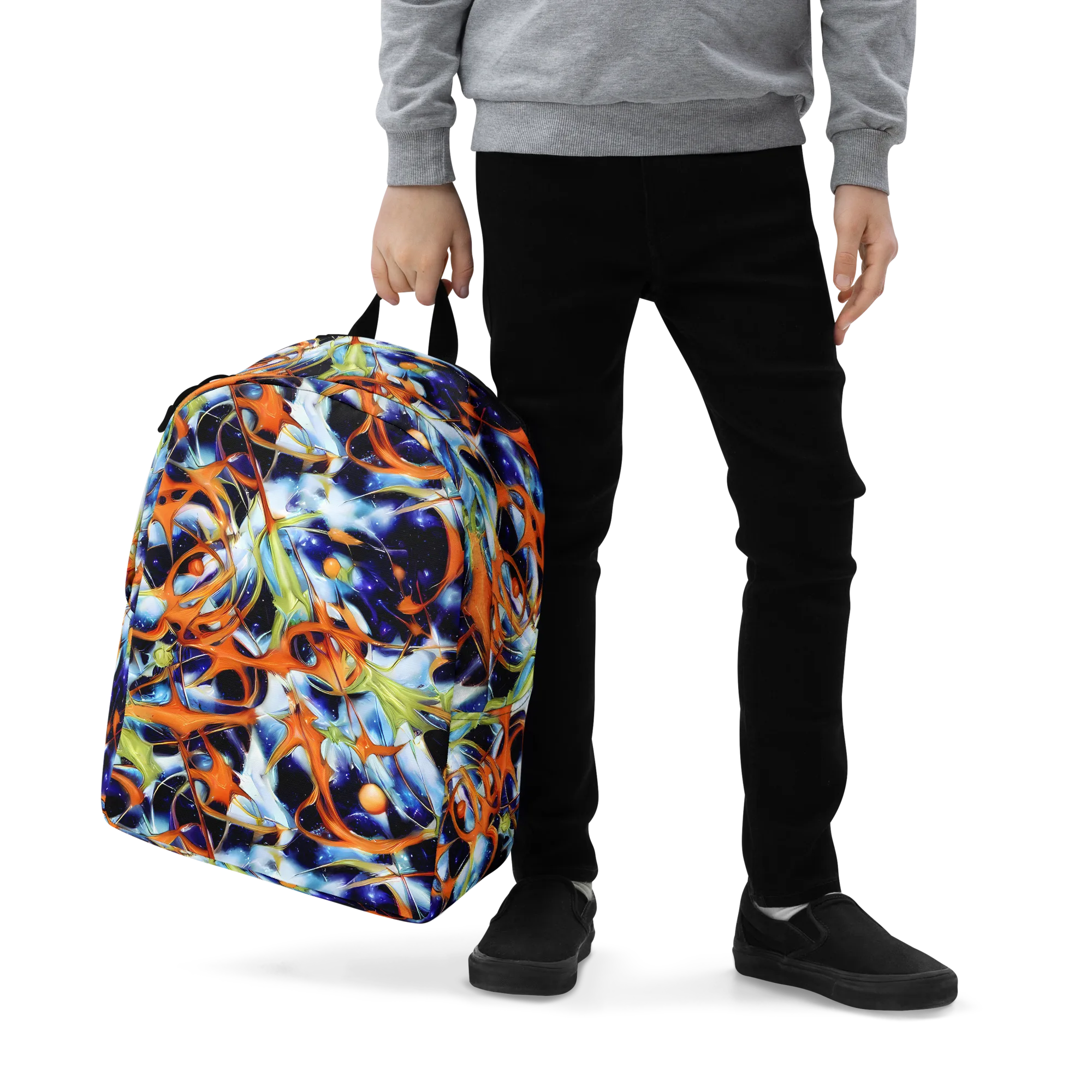 Astral Citrus on Minimalist Backpack — Zoomed-in