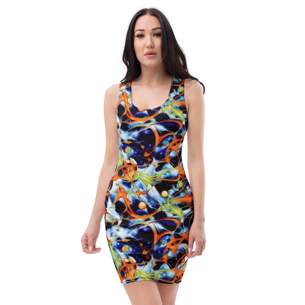 Astral Citrus on Bodycon Dress — Front