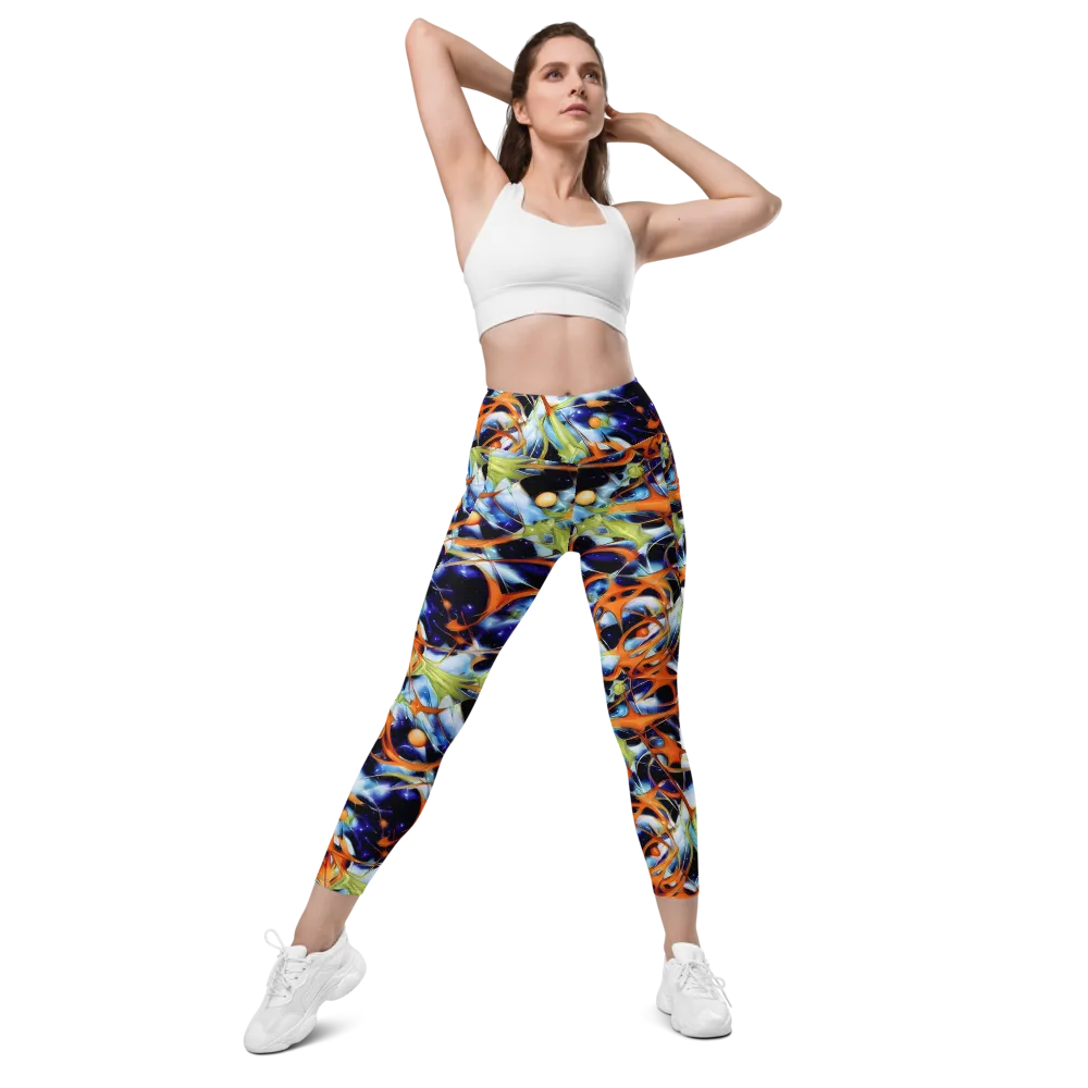 Astral Citrus on Leggings with Pockets — Front