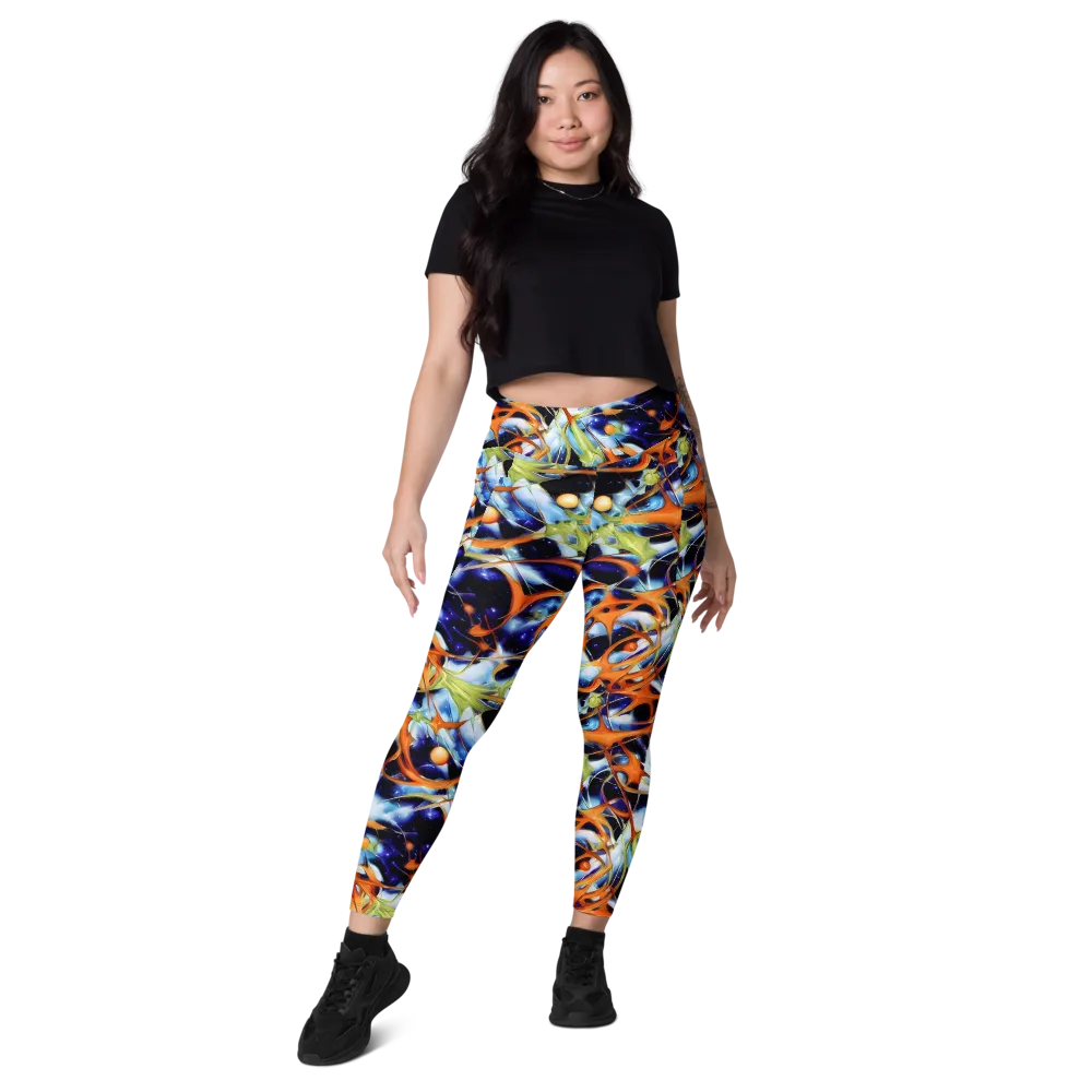 Astral Citrus on Leggings with Pockets — Front