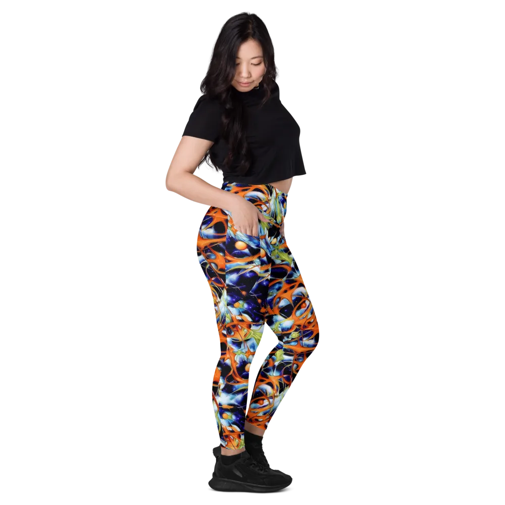 Astral Citrus on Leggings with Pockets — Right