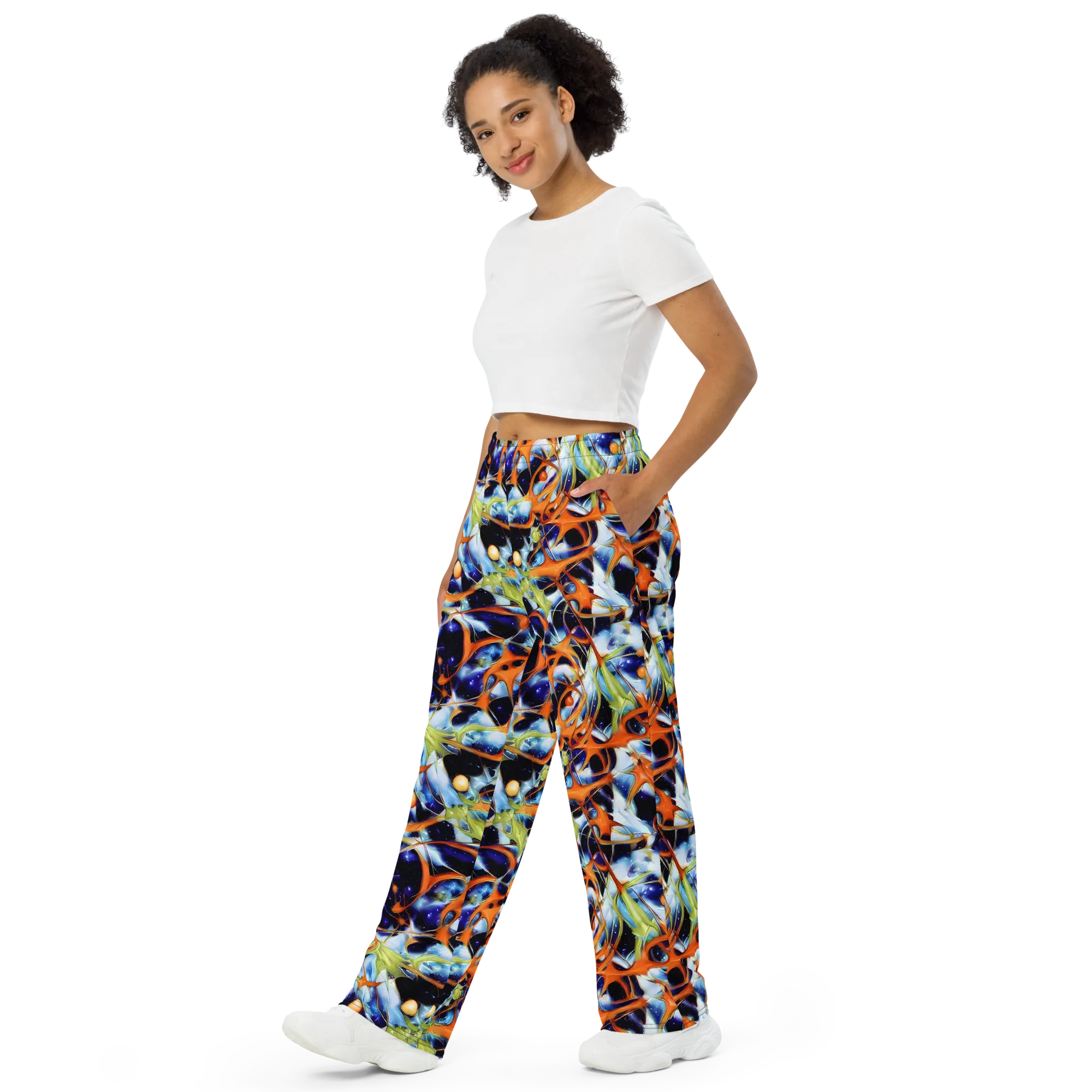 Astral Citrus on Wide-Leg Pants — Left Front