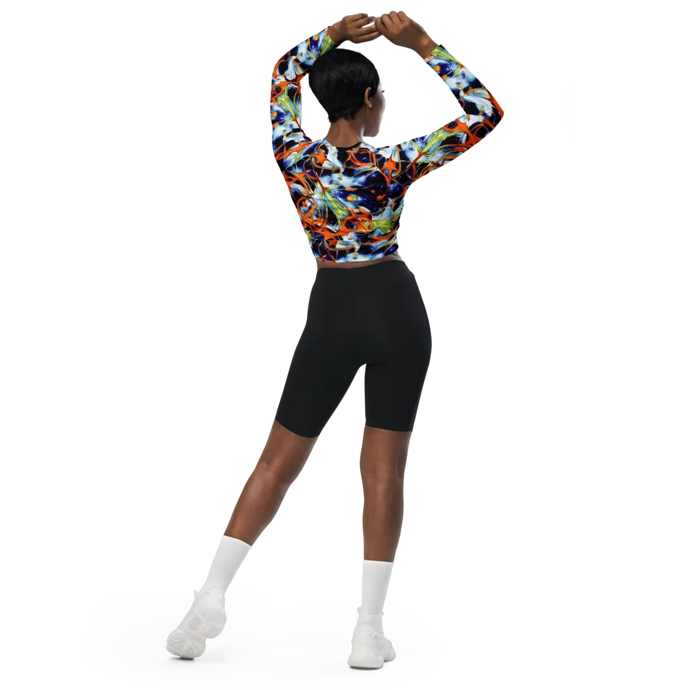 Astral Citrus on Long Sleeve Crop Top — Back