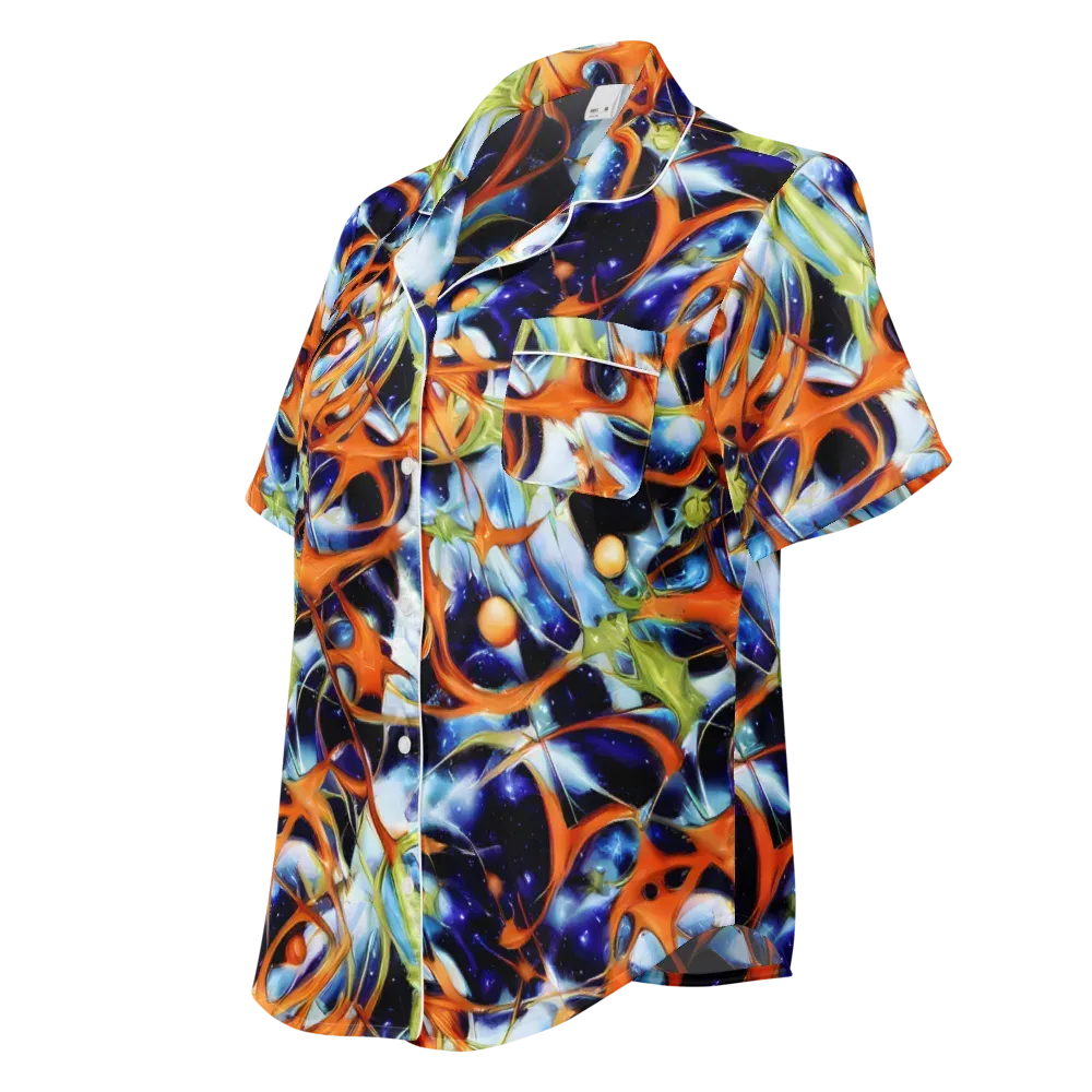Astral Citrus on Women's Short Sleeve Pajama Top — Left Front
