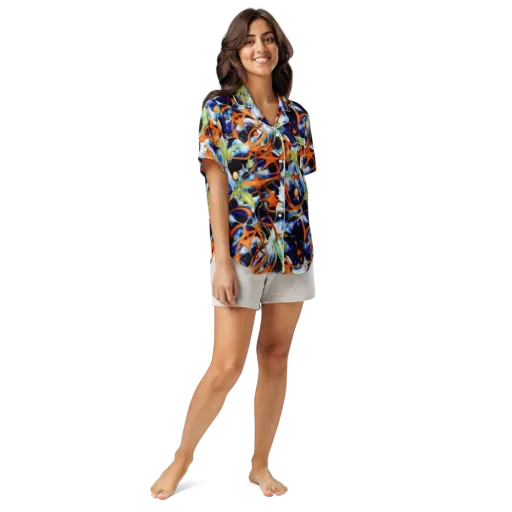 Astral Citrus on a Women's Short Sleeve Pajama Top