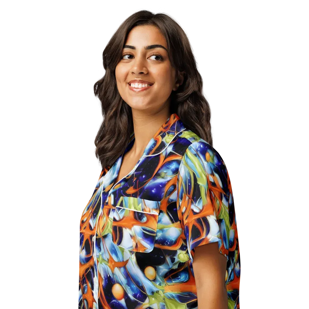 Astral Citrus on Women's Short Sleeve Pajama Top — Left Front