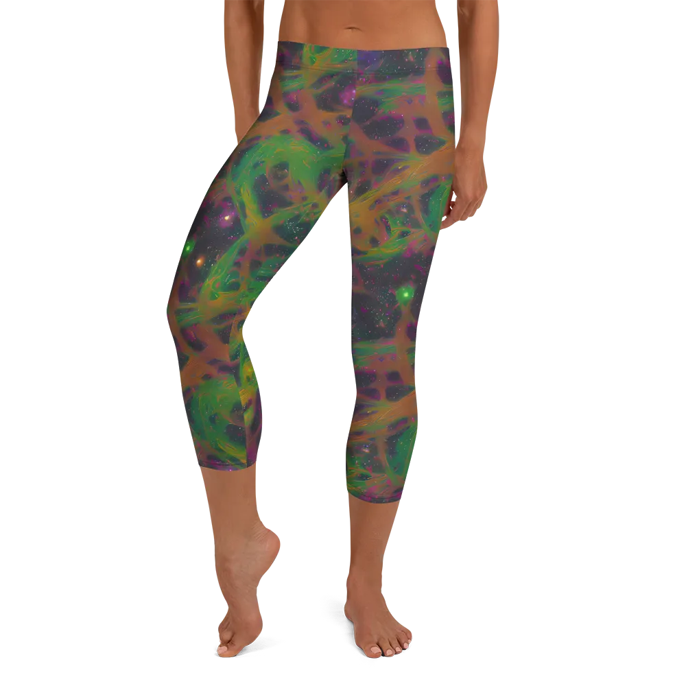 Starfall Reverie on Capri Leggings — Front