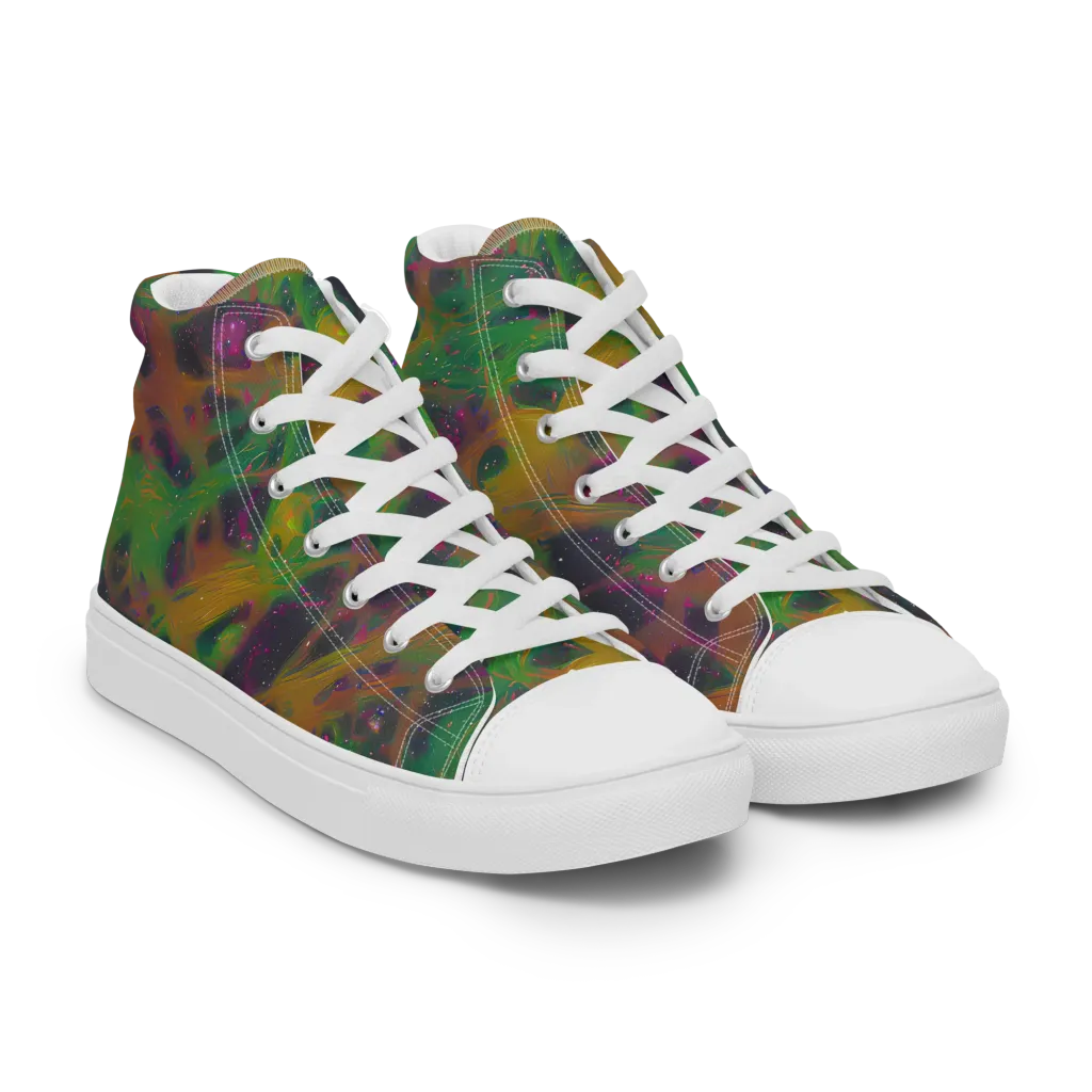 Starfall Reverie on Men's High Top Canvas Shoes — Right Front