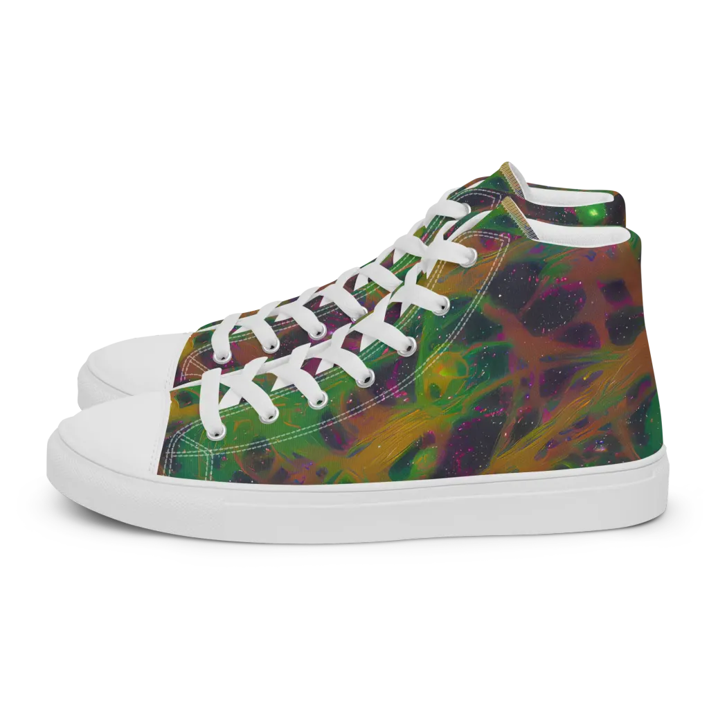 Starfall Reverie on Men's High Top Canvas Shoes — Left