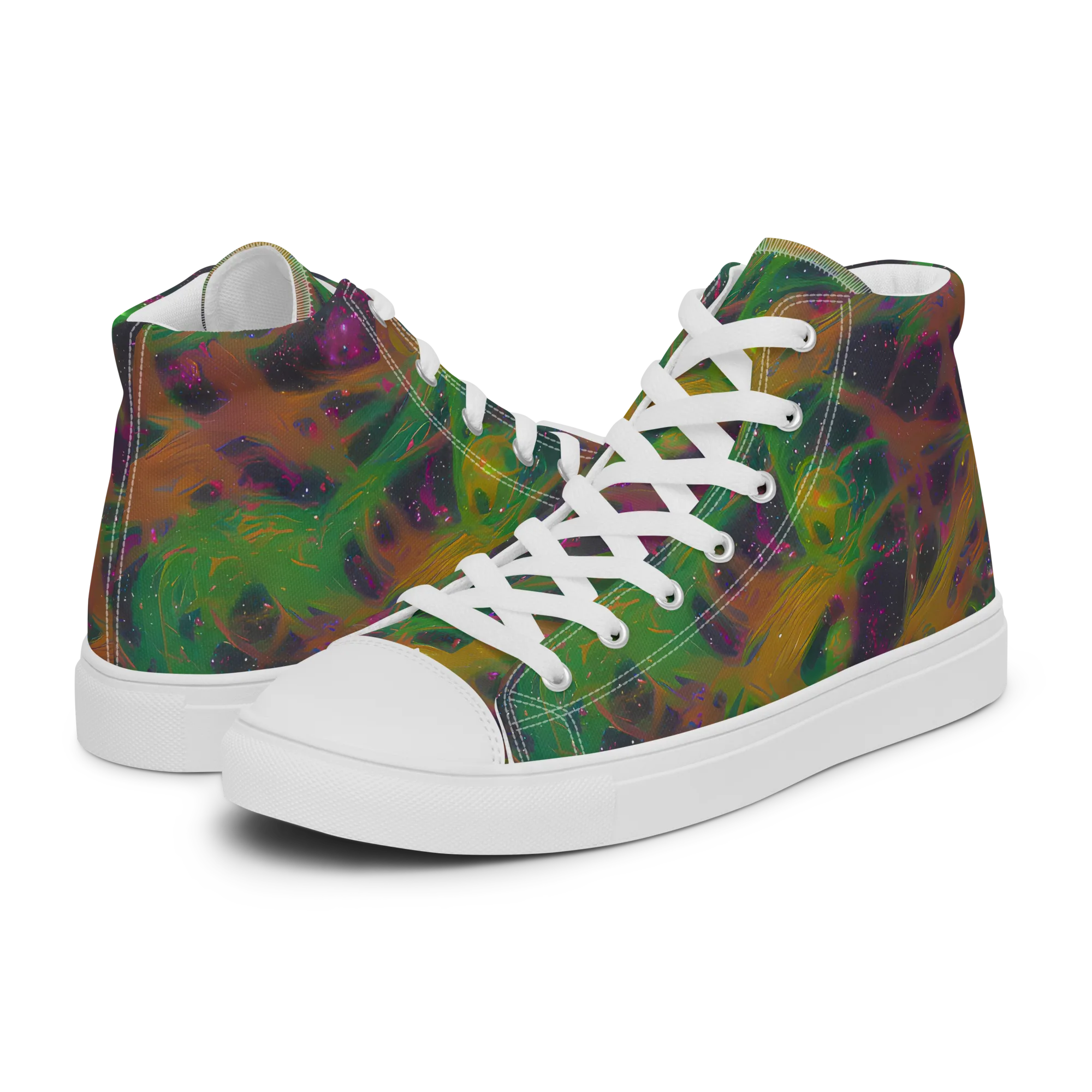 Starfall Reverie on Men's High Top Canvas Shoes — Left