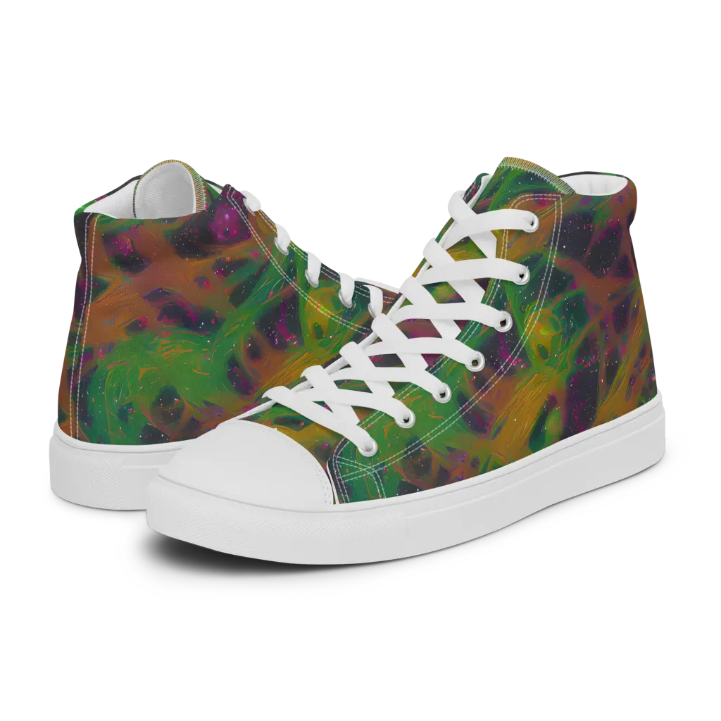 Starfall Reverie on Men's High Top Canvas Shoes — Left