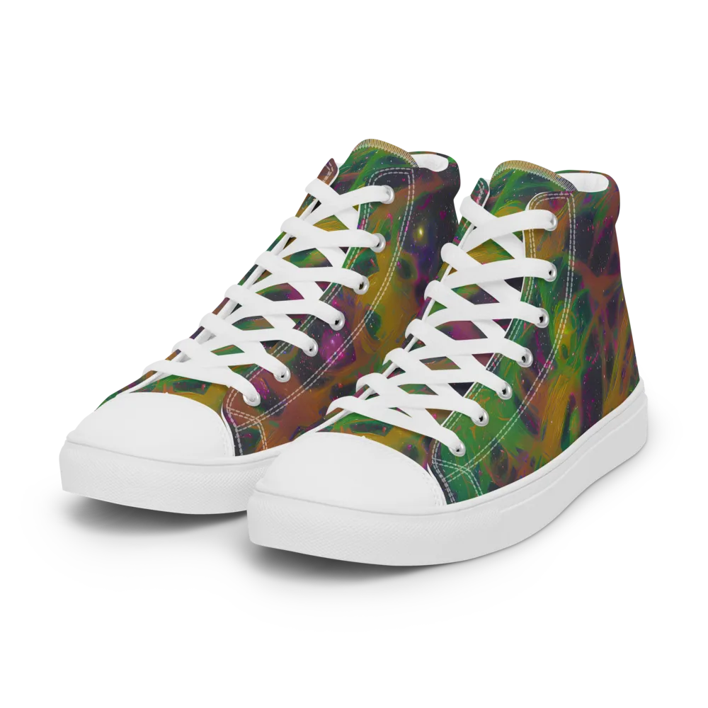 Starfall Reverie on Women's High Top Canvas Shoes — Left Front
