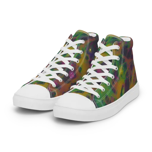 Starfall Reverie on a Women's High Top Canvas Shoes