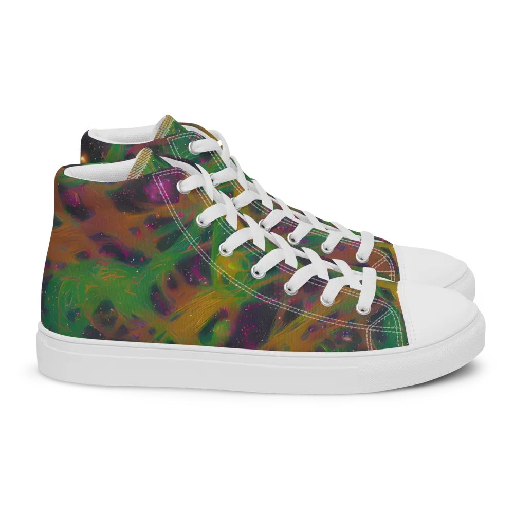 Starfall Reverie on Women's High Top Canvas Shoes — Right