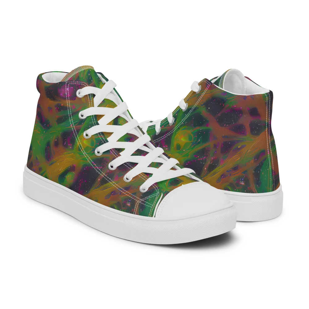 Starfall Reverie on Women's High Top Canvas Shoes — Right