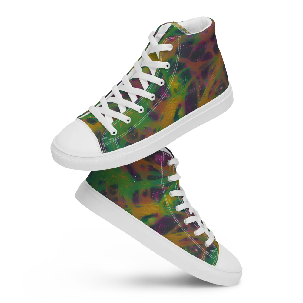 Starfall Reverie on Women's High Top Canvas Shoes — Front