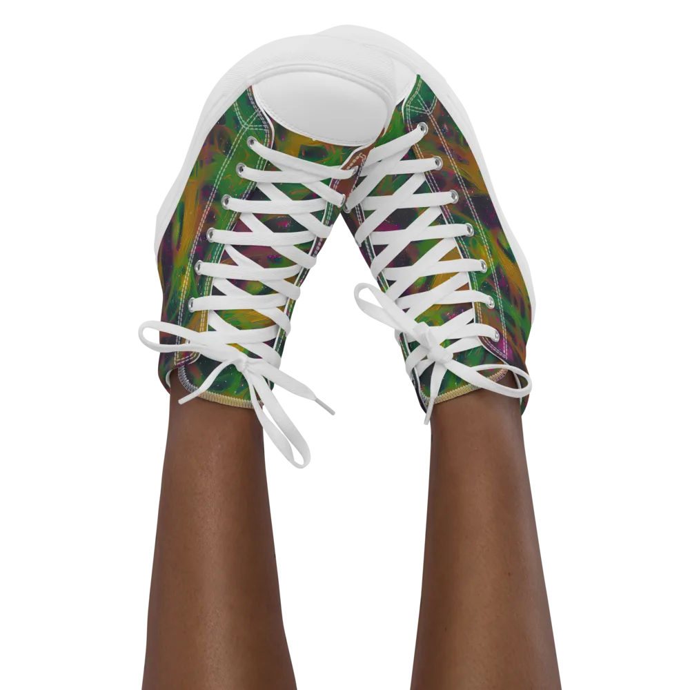 Starfall Reverie on Women's High Top Canvas Shoes — Front