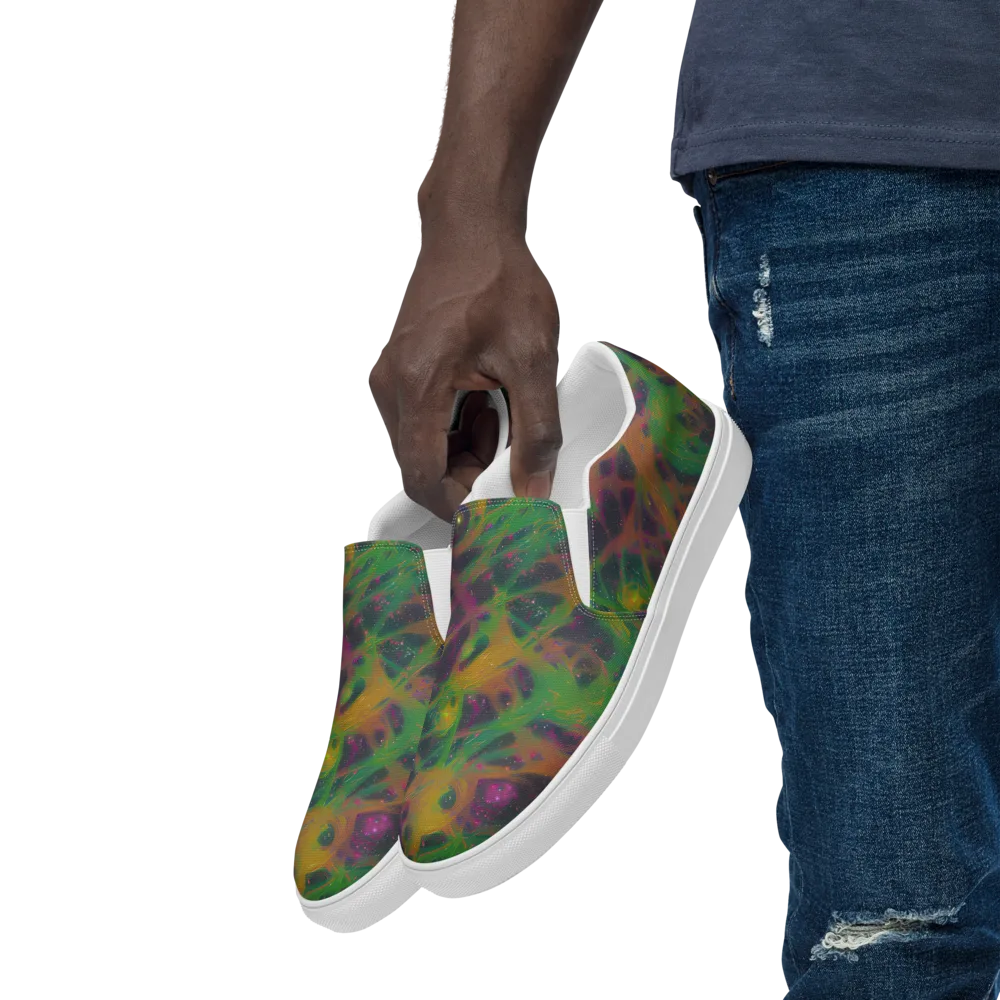 Starfall Reverie on Men's Slip-On Canvas Shoes — Left Front