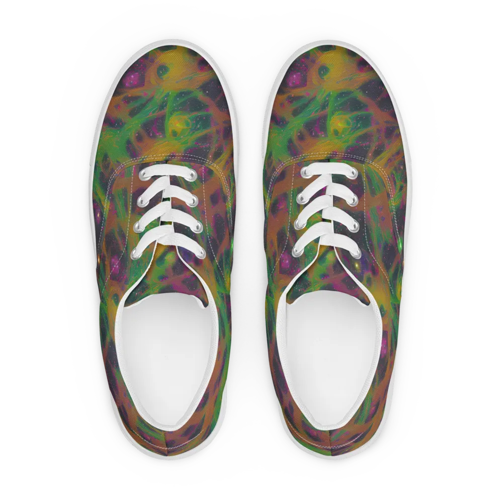 Starfall Reverie on Men's Lace-Up Canvas Shoes — Front