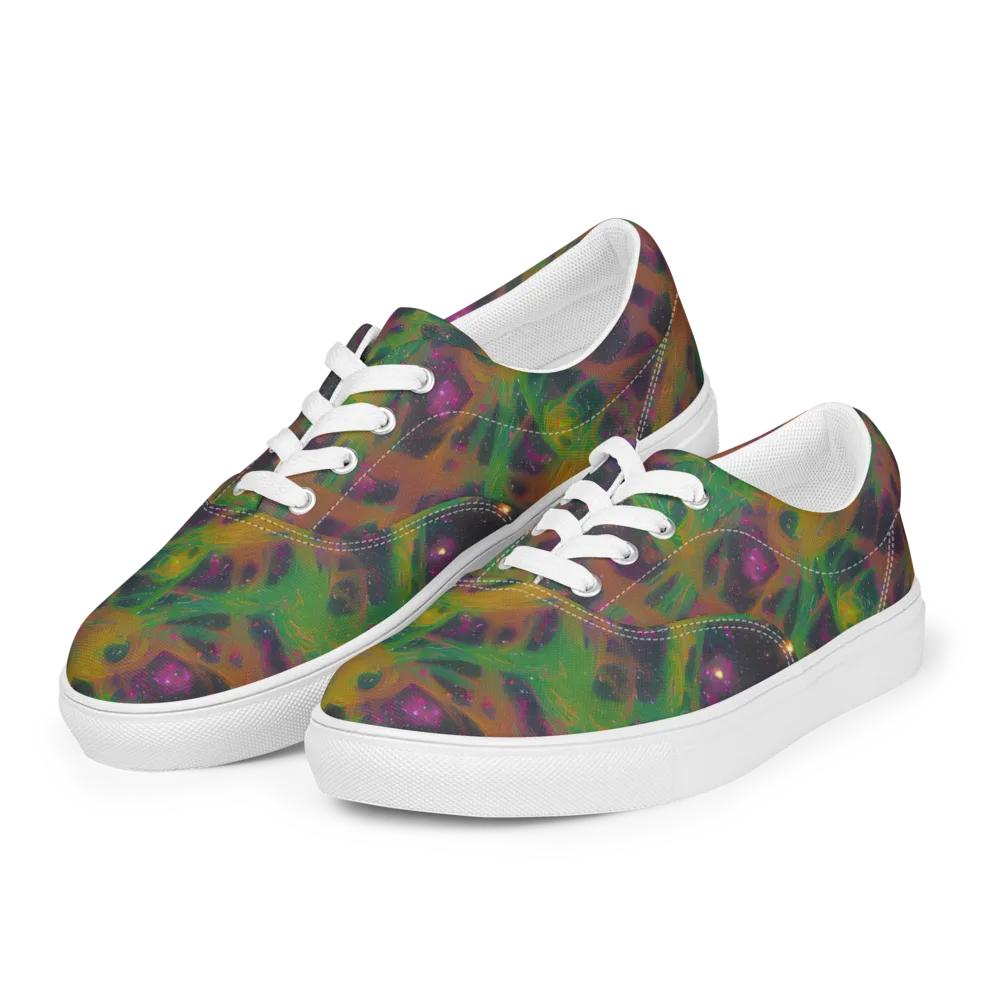 Starfall Reverie on Men's Lace-Up Canvas Shoes — Left Front