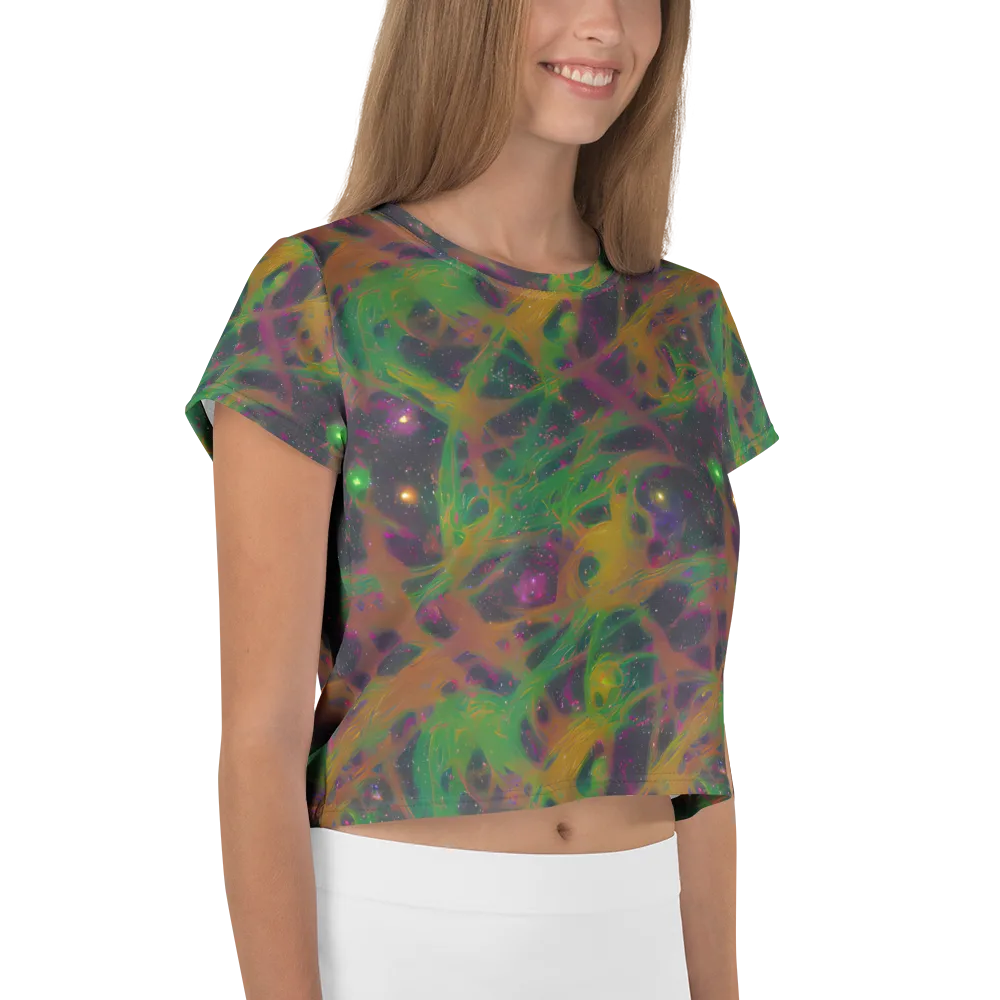 Starfall Reverie on Crop Tee — Right