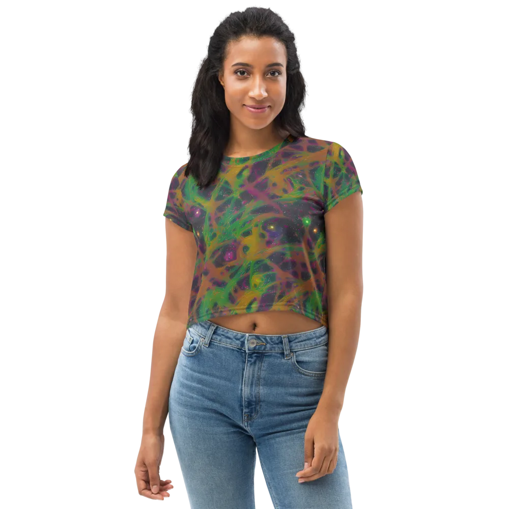 Starfall Reverie on Crop Tee — Front