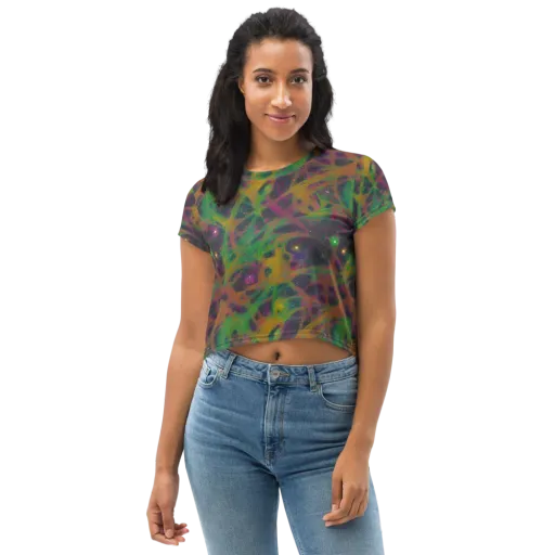 Starfall Reverie on a Crop Tee