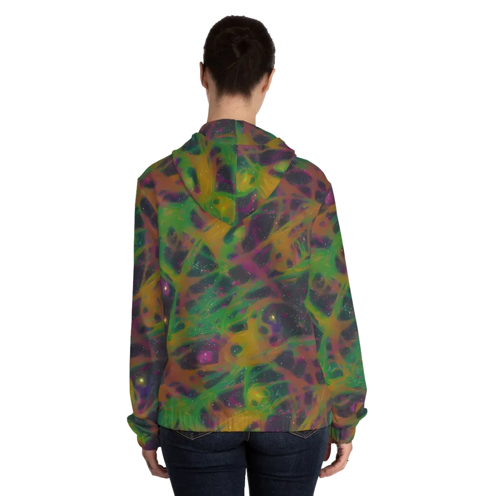 Starfall Reverie on Women's Full-Zip Hoodie — Back On Person