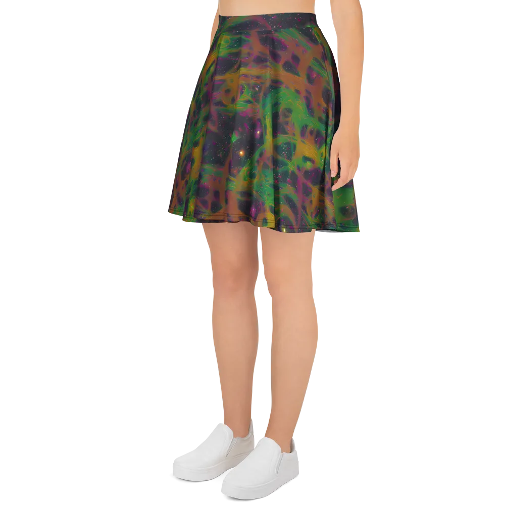 Starfall Reverie on Skater Skirt — Left