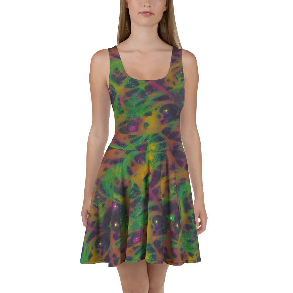 Starfall Reverie on Skater Dress — Front