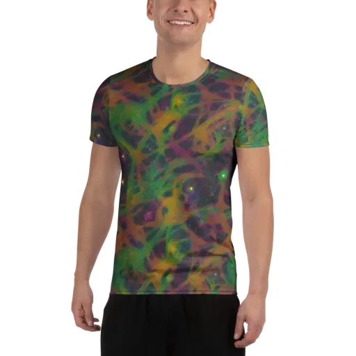 Starfall Reverie on a Men's Athletic T-Shirt