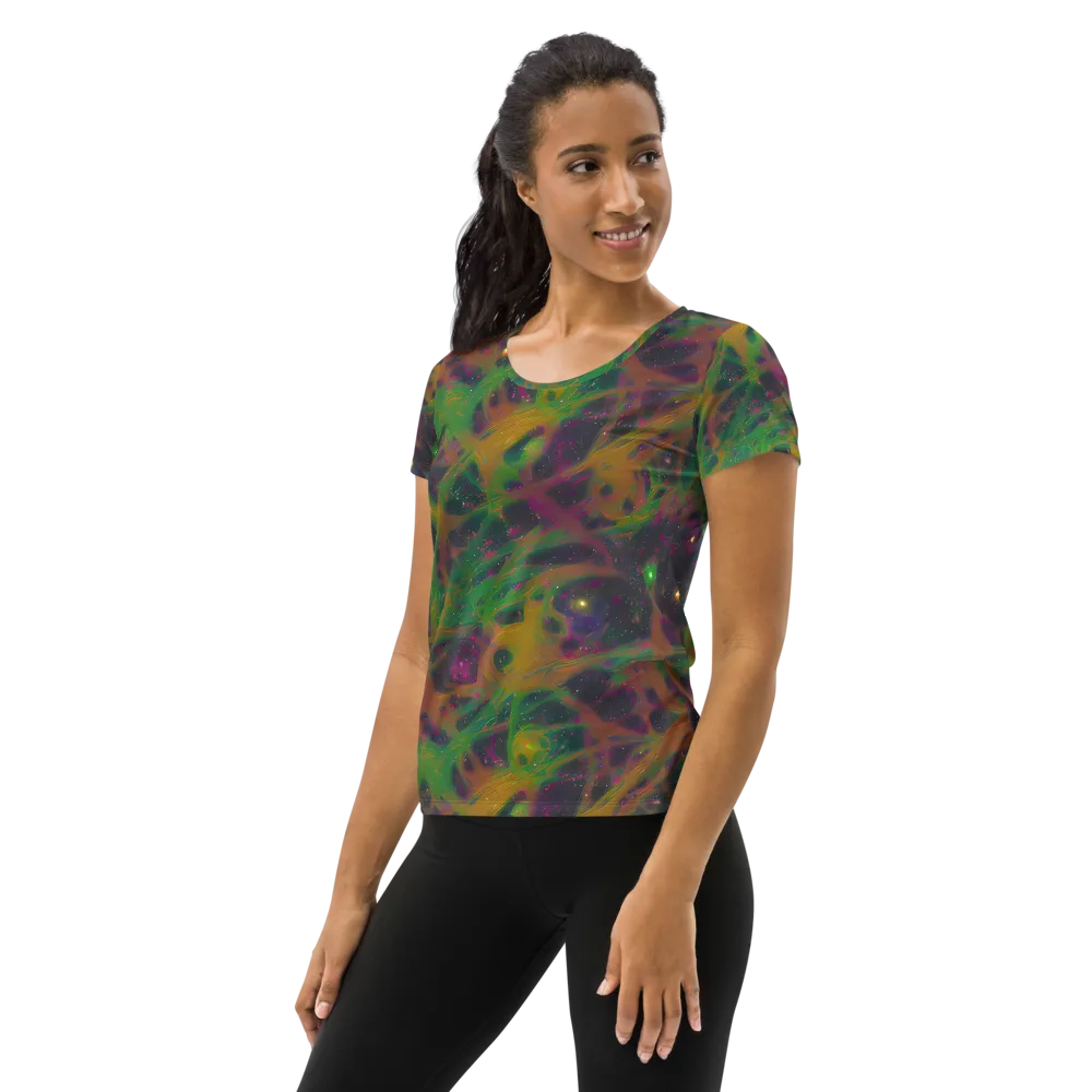 Starfall Reverie on Women's Athletic T-Shirt — Left