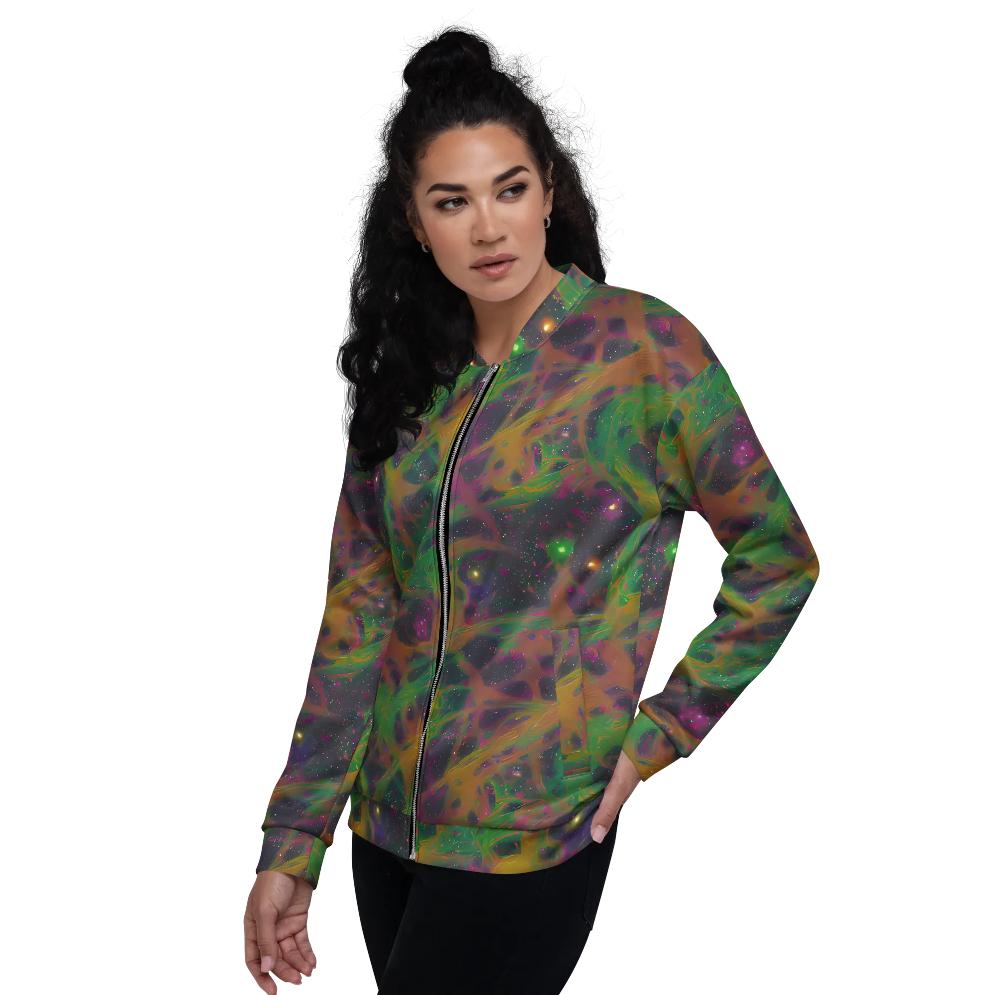 Starfall Reverie on Bomber Jacket — Left