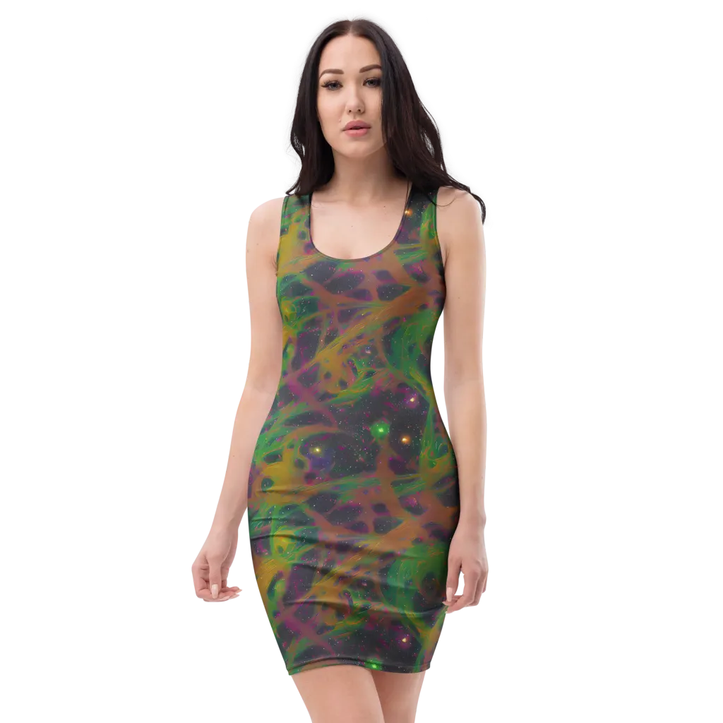 Starfall Reverie on Bodycon Dress — Front
