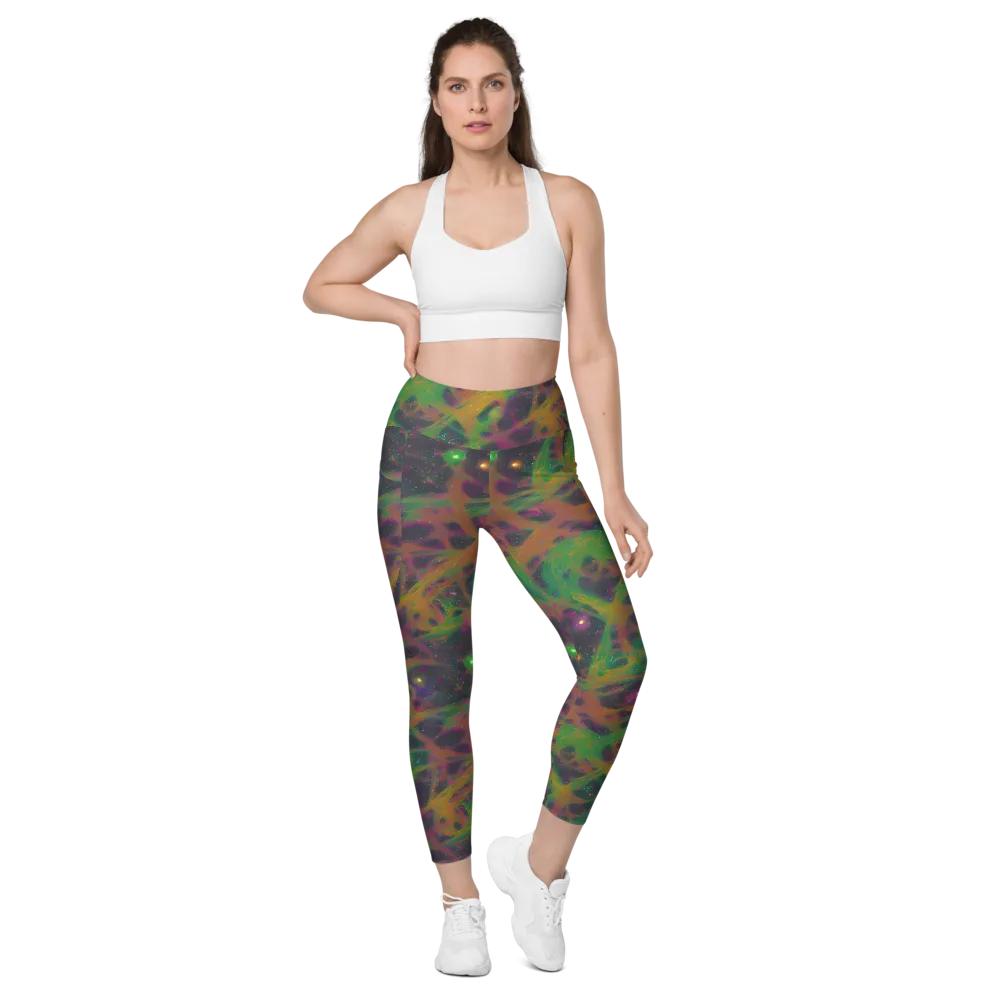 Starfall Reverie on Leggings with Pockets — Front