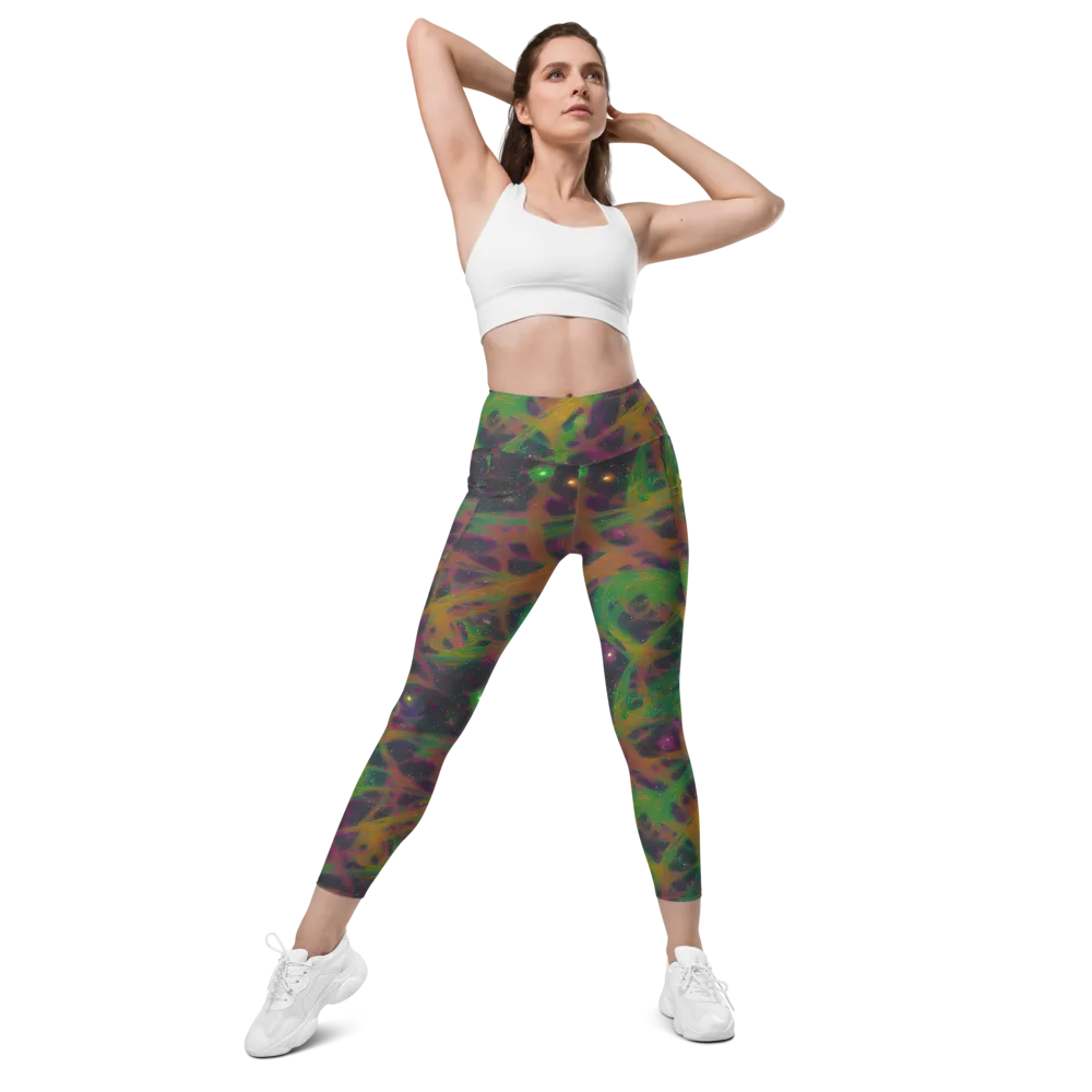 Starfall Reverie on Leggings with Pockets — Front